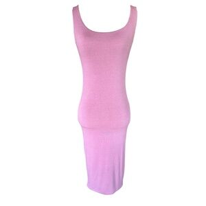 Naked Wardrobe Sexy Stretch Mauve Beach Brunch Bodycon Midi Dress Size Medium